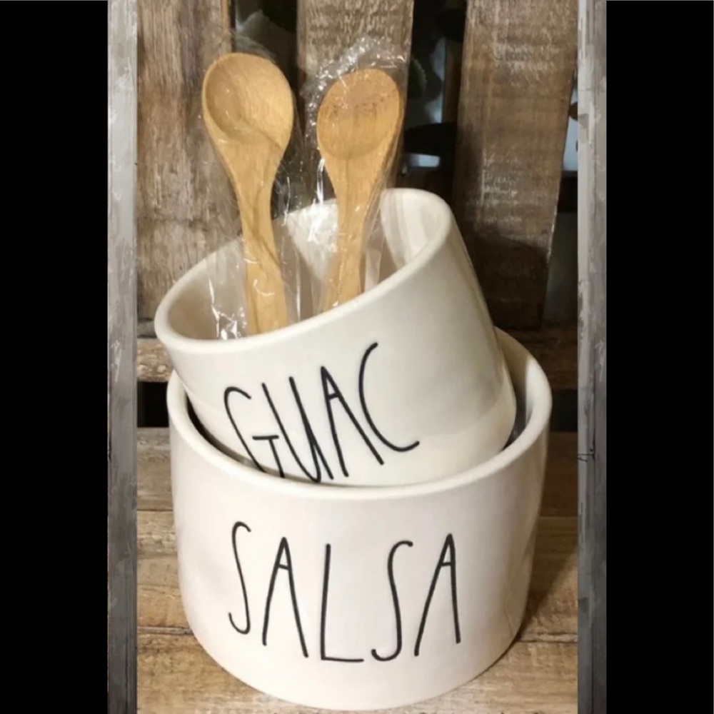 Rae Dunn guac and salsa bowl set New